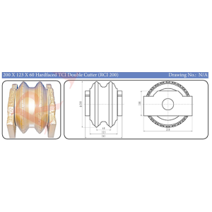 200 x 123 x 60 Hardfaced TCI Double Cutter (RCI 200)