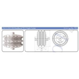 254 x 138 x 90 Hardfaced TCI Triple Cutter