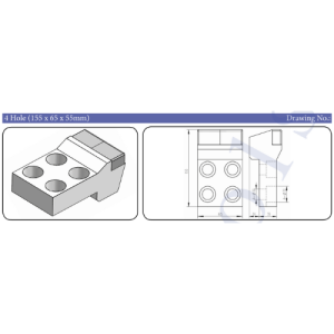 4 Hole (155 x 65 x 55mm) Scraper Bit